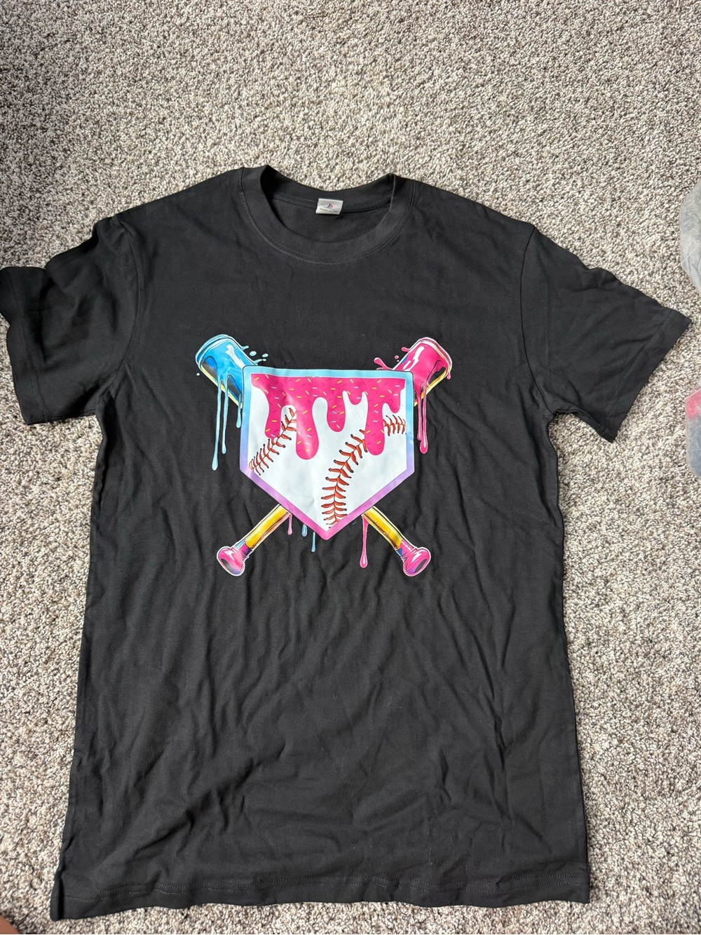 Graphic Baseball Drip Homeplate Tee - Black